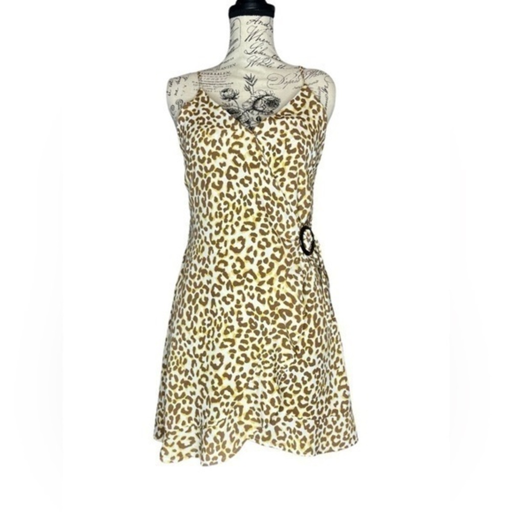Leopard print camel dress Maverick the collection nwt